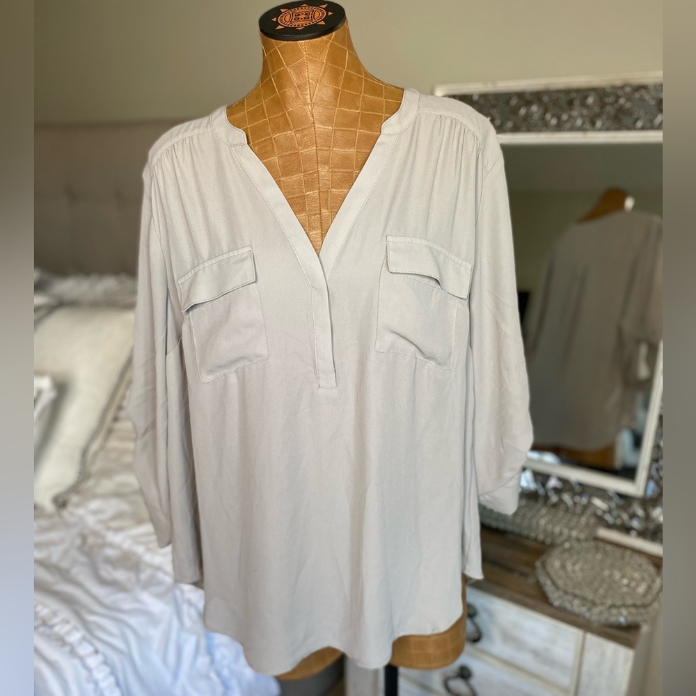 Torrid Harper Tan Georgette Pullover size 2/2X